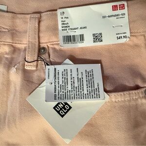 UNIQLO Pink Wide Straight Jeans